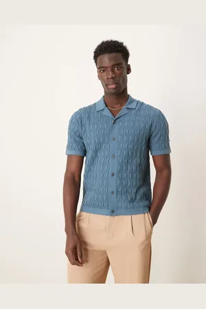 Abercrombie & Fitch Strikket polo med knapper og korte ærmer