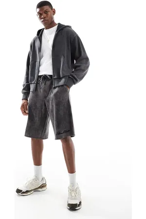 Bershka Forvaskede grå shorts - Del af sæt