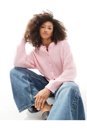 ASOS Sart lyserød strikket cardigan med flagermusærmer