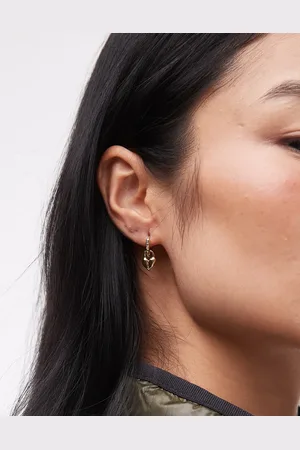 Bimba y Lola Guldfarvede hoop-øreringe med hjertedesign