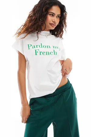 Noisy May Hvid T-shirt med 