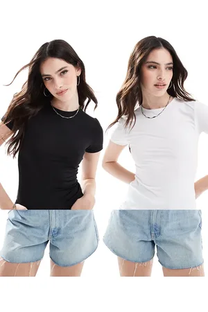 Pull&Bear Sort og hvid baby-T-shirt i polyamid i pakke med 2 stk
