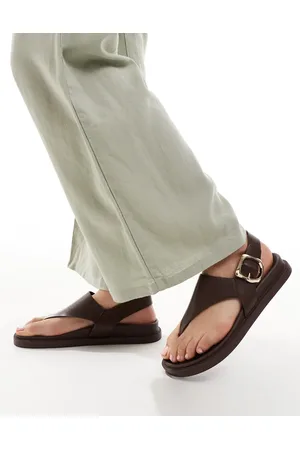 London Rebel Gyldenbrune sandaler med sål og tårem