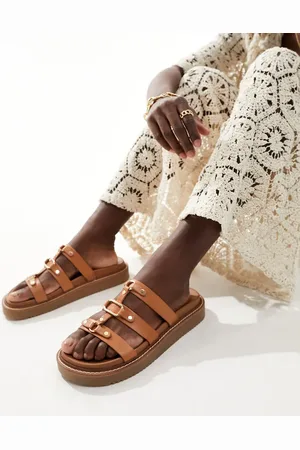 Aldo Mariesoleil - Sandaler med sål i mellembrunt læder