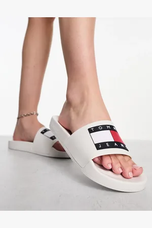 Tommy Hilfiger Hvide badesandaler med flaglogo