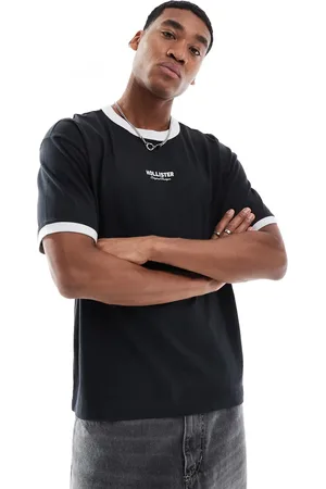 Hollister Højhalset og T-shirt med firkantet pasform og kontrastkanter