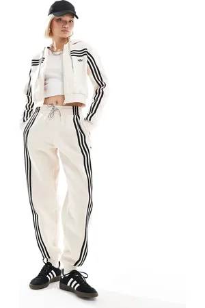 adidas Hvide træningsbukser i velour