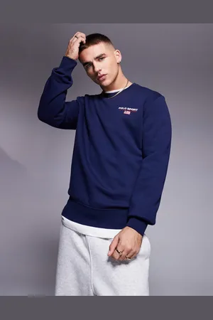 Ralph Lauren Sports Capsule - Marineblå sweatshirt med rund hals og logo