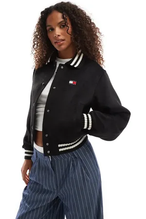 Tommy Hilfiger Cropped college-jakke i uld