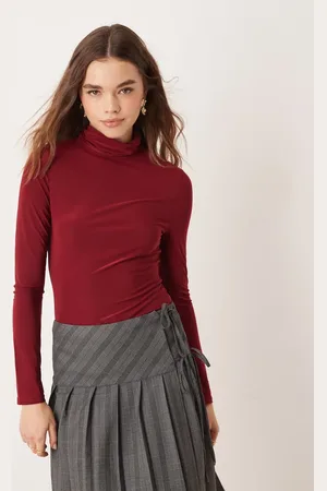 Miss Selfridge Blød top med rullekrave-Lilla
