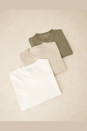 Abercrombie & Fitch Essentials - Pakke med 3 T-shirts i hvid/multifarve-Multifarvet
