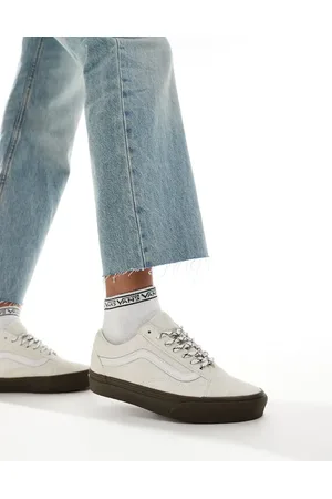 Vans Old Skool - Råhvide sneakers i langhåret ruskind med gummisål