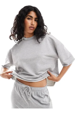 ASOS Og let sweatshirt med korte ærmer og rå sømkant
