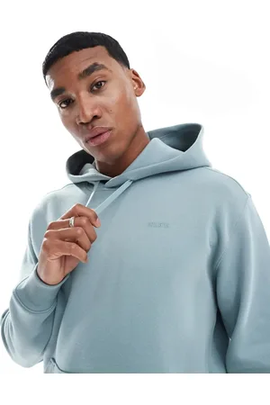 Hollister Lyseblå hættetrøje med logo-Grå