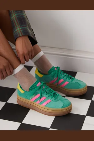 adidas Gazelle Bold - Flatform-sneakers i grøn og lyserød