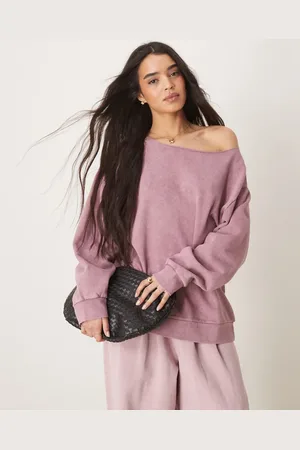 ASOS Forvasket lilla offshoulder-sweatshirt