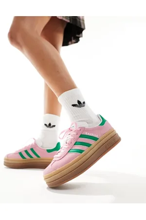 adidas Gazelle Bold - Sneakers i pastellyserød og grøn