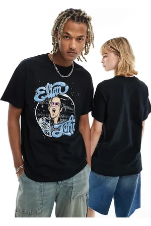Reclaimed Unisex - T-shirt med licenseret Elton John-print