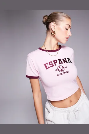 Kaiia Sport - Pink/bordeaux baby-T-shirt med 