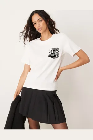 JDY T-shirt med lommedetalje med slangeprint