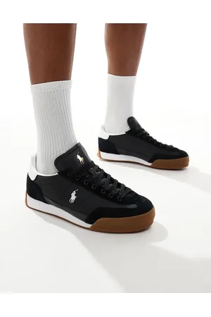 Ralph Lauren Hester - Sorte sneakers med gummisål og logo i kontrast