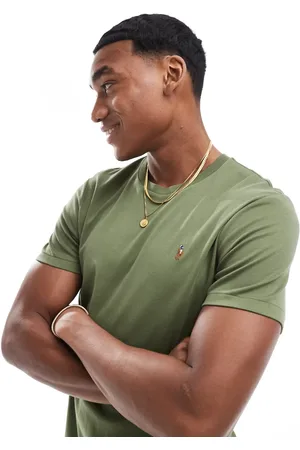 Ralph Lauren Grøn T-shirt i pimabomuld med ikonlogo-Grå