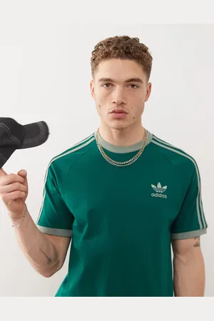 adidas Adicolor Classics - Grøn T-shirt med 3 striber
