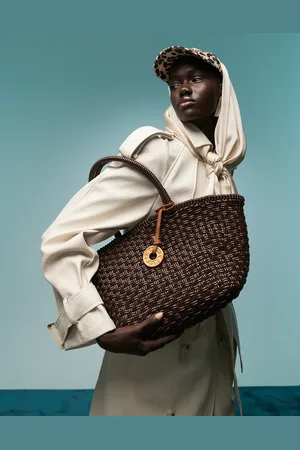 Bimba y Lola Chokoladebrun shoppertaske med flettet design
