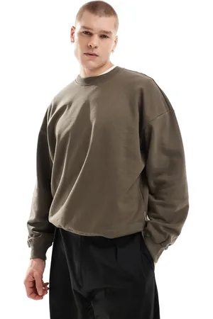 Only & Sons Brun oversized sweatshirt med rund hals-Hvid