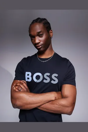 HUGO BOSS T-shirt med logobånd i Regular Fit