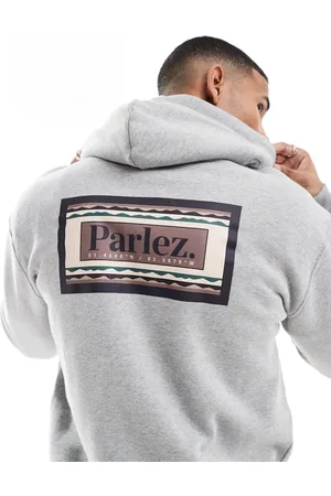 Parlez Lysegrå og oversized hættetrøje med logoprint på ryggen