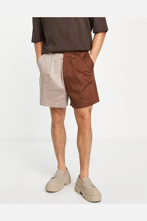 ASOS Tonede brune elegante bermudashorts med opdelt design