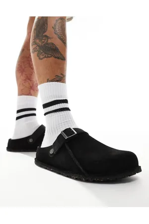 Birkenstock Lutry - Sorte clogs i ruskind
