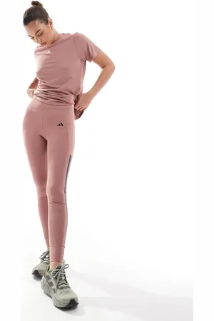 adidas Adidas Training - Optime - Røde 3-stribede leggings i fuld længde