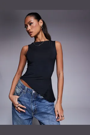 ASOS Tanktop med halshak og flæse-kiledetaljer