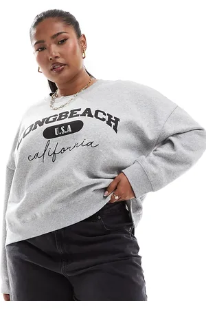 Noisy May Curve - Gråmeleret sweatshirt med 
