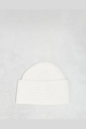 The Couture Club Råhvidt strikket hue med emblemlogo