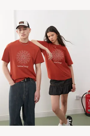 Reclaimed Unisex - og oversized T-shirt med broderet grafik