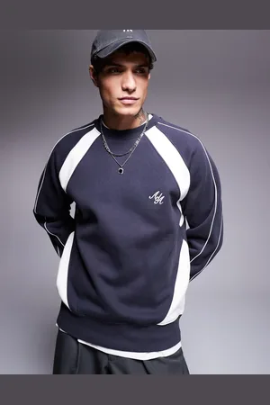 Alma de Ace Unisex-sweatshirt med rund hals og kontrasterende paneler