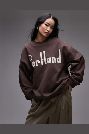 Topshop Og oversized sweatshirt med Portland-grafik