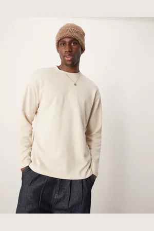 SELECTED Oscar - Cremehvid oversized T-shirt med lange ærmer