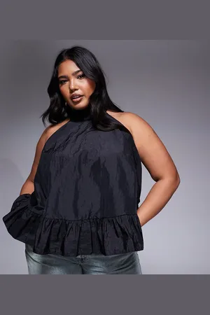 ASOS ASOS DESIGN Curve - smock-top med høj hals og flæsekant