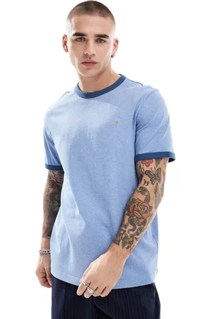 Farah Groves - Lyseblå/marineblå ringer-t-shirt