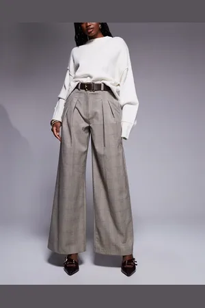 River Island Lysebrune bukser med vide ben og tern