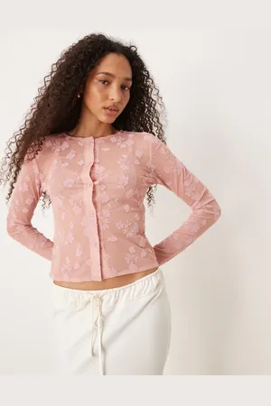 ASOS Krympet cardigan med velouriseret mønster