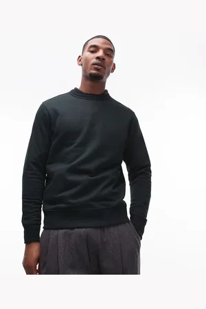 MANGO Mørkegrøn sweatshirt med rund hals