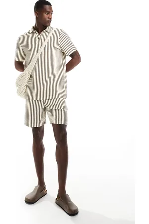 South Beach Strandshorts i frotté med striber - Del af sæt-Neutral