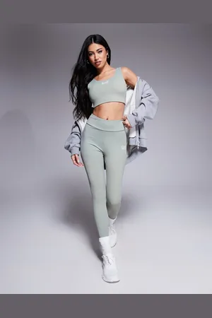 EA7 Armani - - Grønne leggings med logo - Del af sæt