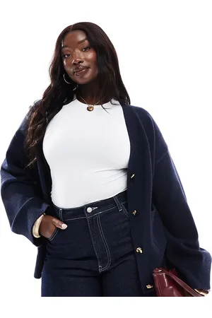 4th & Reckless Cardigan med struktur, V-hals og abstrakte knapper i guldfarve - Kun hos ASOS