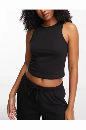ASOS Mix og match - pyjamastop i bomuld med racerhals